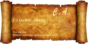 Czinder Anna névjegykártya